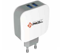 CARREGADOR POWER PMCELL 2.4A FAST CHARGER 2 USB HC-23
