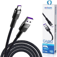CABO DE DADOS USB EXBOM TIPO-C 2.4A 1M CBX-U2C14TC