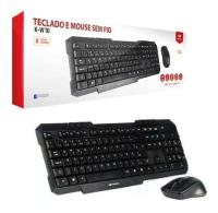 KIT TECLADO E MOUSE USB C3TECH SEM FIO PRETO - K-W10BK