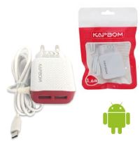 CARREGADOR DE CELULAR KAPBOM V8 2 USB KA-396-V8 4.8A