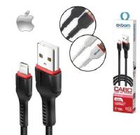 CABO DE DADOS USB EXBOM IPHONE REFORCADO 2.4A 1M CBX-U2C13IP