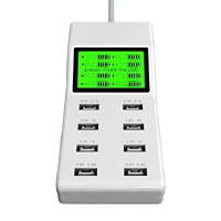 CARREGADOR USB COM MEDIDOR DE CORRENTE E TENSÃO YC CDA6 8P