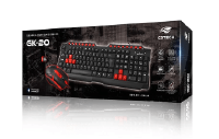 COMBO TECLADO E MOUSE GAMER USB C3TECH COM FIO PRETO - GK-20