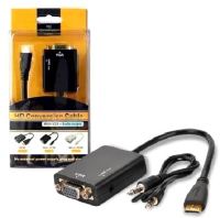 CABO ADAPTADOR CONVERSOR MINIMEN HDMI X VGA SAIDA DE AUDIO P2