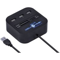 HUB USB 2.0 3 PORTAS E LEITOR DE CARTÃO HB - T58