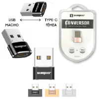 ADAPTADOR CONVERSOR TIPO C FEMEA X USB MACHO SUMEXR SX-ZJ20