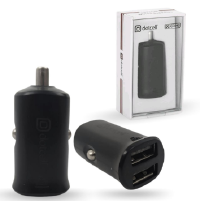 CARREGADOR VEICULAR 2USB 2.1A DOTCELL PRETO DC-CC640
