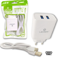 CARREGADOR DE CELULAR LEHMOX TIPO-C 2 USB 4.1A LE-612