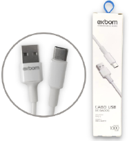 CABO DE DADOS USB EXBOM TIPO-C 2.4A 1M CBX-U2A01TC