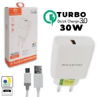 CARREGADOR DE CELULAR HMASTON TURBO V8 1USB 3.1A 30W Y53-1