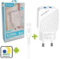 CARREGADOR DE CELULAR ECOODA V8 2 USB 5.1A ZY029-V