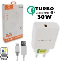 CARREGADOR DE CELULAR HMASTON TURBO TIPO-C 1USB 6A 30W Y53-3