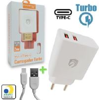 CARREGADOR HMASTON  TURBO TIPO C 2USB 3.1A Y61-3