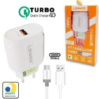 CARREGADOR LEHMOX TURBO TIPO-C 30W 4.0 LE-340