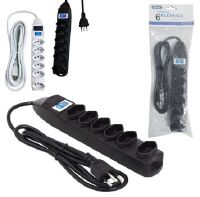 REGUA FILTRO DE LINHA COM FUSIVEL BIVOLT C/6 TOMADAS 1.5M KNUP SL7606