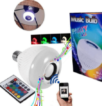 LAMPADA LED BLUETOOTH CAIXA DE SOM COM CONTROLE REMOTO 110/220V WJ-L2