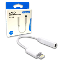 CABO ADAPTADOR IPHONE 7 X P2 FEMEA 3,5MM 10CM IT-BLUE LE-0154