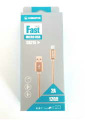 CABO MICRO USB V8 NYLON METAL 1,2M CB215 KIMASTER