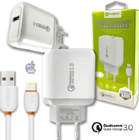 CARREGADOR DE CELULAR SUMEXR IPHONE 1 USB TURBO 3.0A SX-QC5-I6