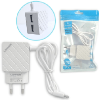 CARREGADOR DE CELULAR LEHMOX V8 2 USB 3.1A LE-509