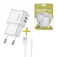 CARREGADOR DE CELULAR SUMEXR TIPO-C 2USB 3.4A SX-DZC