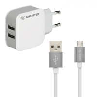 CARREGADOR DE CELULAR TIPO C 2 USB 2.4A 1M KIMASTER KT609