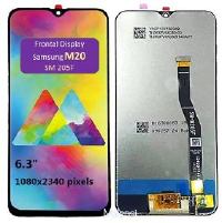 FRONTAL SAMSUNG GALAXY M20 SM-M205F M205F - SEM ARO - (ORIGINAL NACIONAL)